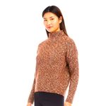 Karen Kane  brown/white cotton blend mock turtleneck sweater. Size Medium. NWT. Photo 3