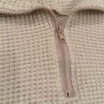 SheIn Women’s size small cropped soft waffle 3/4 zip up sweater pullover cream Photo 2