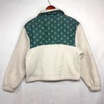 Universal Threads Universal Thread XS Colorblock Faux Sherpa Jacket Green Floral Cream Cabincore Photo 4