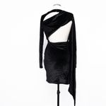 Topshop  | Velvet Open Back Mini Dress In Black Photo 3