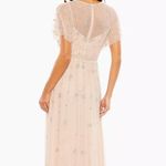 Mac Duggal  Pink V Neck Flutter Sleeve A Line Gown maxi dress size 4 UB Photo 3