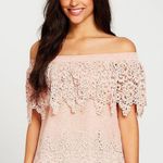 Pastel All Lace Top Size Medium Color Peach EUC Photo 0