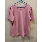 Talbots Pink Textured Knit Puff Sleeve Crewneck Sweater Top Sweatshirt Size 1X Photo 2