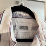 Grayson The Hero Button Down Shirt Blue White Red Stripes By Frank & Eileen Size M Photo 2