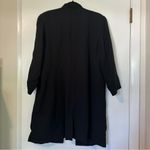 Eileen Fisher  Silk Notch Collar Long Line Blazer Black Womens Large Photo 5