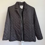Lilly Pulitzer Black Quilted Jacket Button Front sz M Outdoors Grandmacore Photo 0