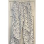 Eileen West Pajama Set Sz Small Top & Pants White Floral Cottagecore Grannycore Photo 5