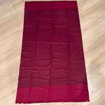 Vintage thick silk long scarf wine red floral 28” x 50” Photo 0