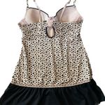 Babydoll Animal Print Polka Dot Beige Black Bustier Bra Lingerie Mini Slip Dress Size M Photo 3