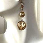 Vintage crystal drop bead earrings Gold Photo 2