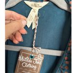 Matilda Jean Women's Teal and Orange Reunion Wrap Ruffle Dress, Size XL, NWT Green Photo 1