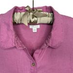 J Jill Love Linen Dress Large 100% Linen Button Down Pockets Collar Oversized Photo 2