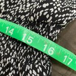 EXPRESS  Black & White Speckled Smocked Mock Neck Tiered Ruffle Mini Dress Size L Photo 12