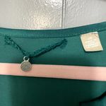 Anthropologie Knitted & Knotted Green Verso Henley Satin Crochet Boho Top XS Photo 4