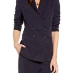 Something Navy Drapey Double Breasted Blazer in Navy Night Size Medium Photo 8