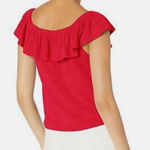 Jack by BB Dakota NEW  Flutter Off the Shoulder Red Ruffle Top Womens Medium Photo 0