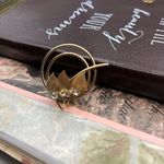 Vintage Gold Tone CZ Floral Leaf Brooch 1970s Photo 2