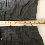 Columbia Shirt Dress Cowl Neck Pockets Mini Chambray Long Sleeve Gray XS Photo 5