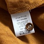 Skylar + Madison  Mustard 100% Linen Tie Front Button up Lagenlook Coastal L Photo 8