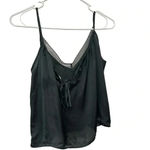 Aerie  strappy black cropped satin lace tank top NWT Photo 3
