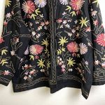 Vtg Vermont Country Store Womens 3X Plus Embroidered Button Up Top Floral Multi Black Photo 3