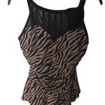 Misha Collection Misha Leopard Illusion Top Underwire Skirted Swimsuit size 14 NWT Photo 0
