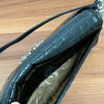 Brighton Empress Black Croc Patent Leather Silver Flower Wristlet Mini Shoulder Photo 11