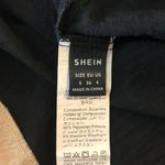 SheIn Womens Button Down Top Oversized Collar Short Sleeve Black Beige S Photo 2