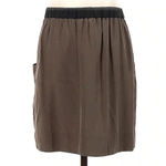 BCBGMAXAZRIA | 100% Silk Chocolate Brown & Black Skirt w/ Pockets Size 0 XS Photo 2