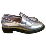 Madewell ‎ The Vernon Specchio Leather Loafers Metallic Silver Size 6 Photo 3