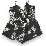 City Chic Womens Shorts Romper Floral Print Tie Front Black White Size XL 22 Photo 0