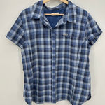 Columbia Shirt Womens XL Button Down Blue Plaid Outdoors Fishing Hiking Light Photo 0
