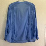 Soft Surroundings Trianon Blouse Women 2X Crochet Lace Dusty Blue Boho Hippie Photo 5