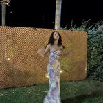 ZARA  maxi dress satin bodycon open back cowl neck tie dye summer evening Photo 1