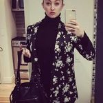 AMUR Floral Lauren Satin One Button Blazer Black Womens Size 12 Photo 11