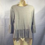 New York & Co. Soho Street Womens Top Blouse Size Medium Peplum Ruffle Gray Photo 1