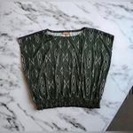   Blouse Ellen tracy green multicolors stamps top blouse size Large Photo 1