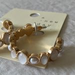 A New Day : Gold Tone & Faux Pearl Hoop Earrings- Nickel Free Photo 12
