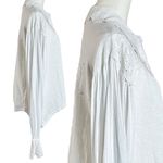 Free People  Ethereal Dainty Cottage Eyelet Lace Laura Henley Top Pullover Large Photo 3