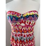 Angie Boho Beachy Strapless Smocked Babydoll Maxi Dress Size L Whimsical Resort Wear Photo 8