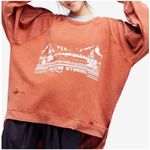 Free People ‎ Graphic Sweatshirt Flannel XS Jackson Wyoming Oversized Distressed Photo 0