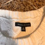 Kendall + Kylie Color Block Cable Knit Cropped Sweater Small White Black Yellow Photo 2