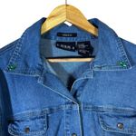 Bill Blass  Denim Shirt Womens XL Palm Tree Embellished Stretch Boho Western Y2K Photo 1