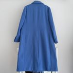 Michael Kors Wool Coat Womens XL Blue Single Breasted Overcoat Minimalist Luxury Photo 5
