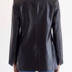 Lord and Taylor Truth By Republic Black Faux Leather Blazer Photo 1