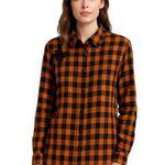 BeachLunchLounge Plaid Button Down Shirt Medium Floral embroidery Photo 0