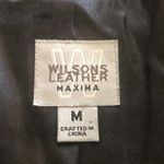 wilson's leather VTG Wilson Maxima Black Buttery Leather Vest M Full Zip Side Lace Up Festival Photo 2