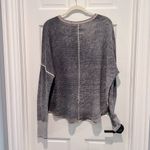 Sundance Gentry Henley Fog Waffle Knit Top Medium Long Sleeve Blue Gray Pullover Photo 3