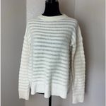 Theory 100% Cashmere Ivory Striped Knit Pullover Sweater Women's Size S $395 Photo 2