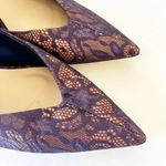 ZARA Purple Lace Stilletos Size 38 Pointed Toe Spike Heel Holiday Party Formal Photo 4